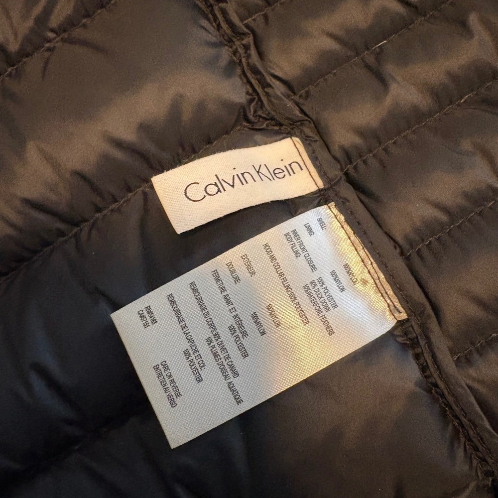 Calvin Klein Packable Down Hooded Zip Fleece Jacket Size XXL - Picture 10 of 13